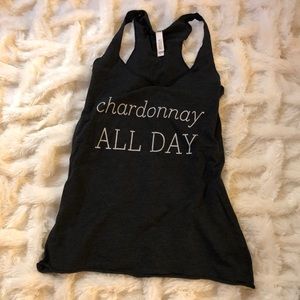 Wine “Chardonnay all day” tank top! SZ S